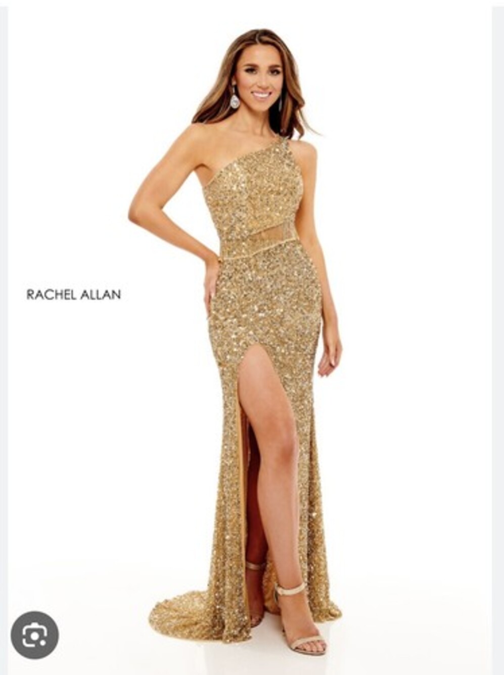 Authentic Rachel Allen 70186 Dress- Color: Gold- Size: 0 Prom Pageant Gala Dress
